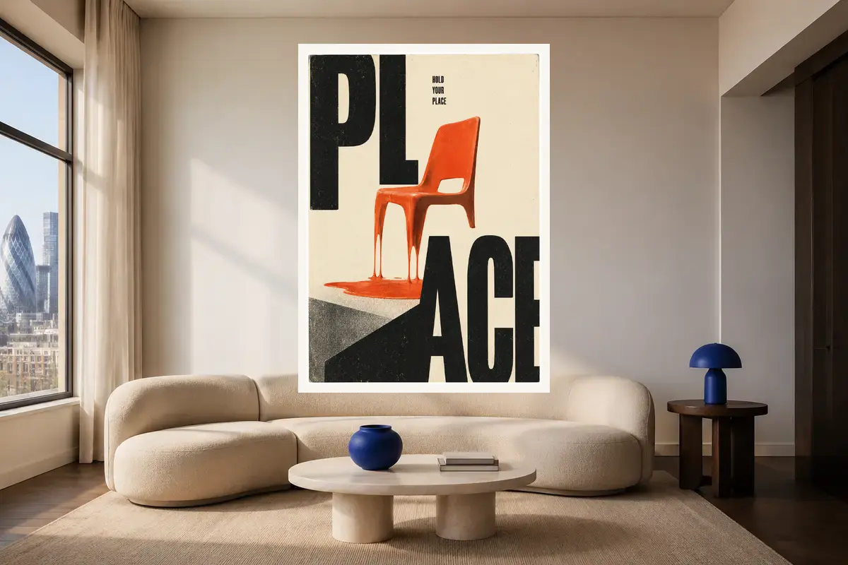 Place shown in a styled interior