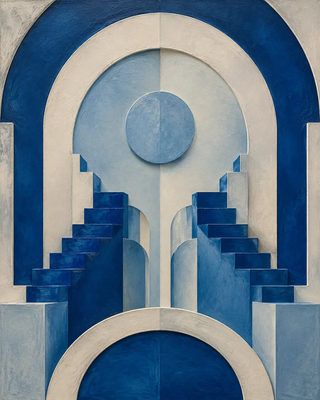 Cobalt Atrium contemporary art print