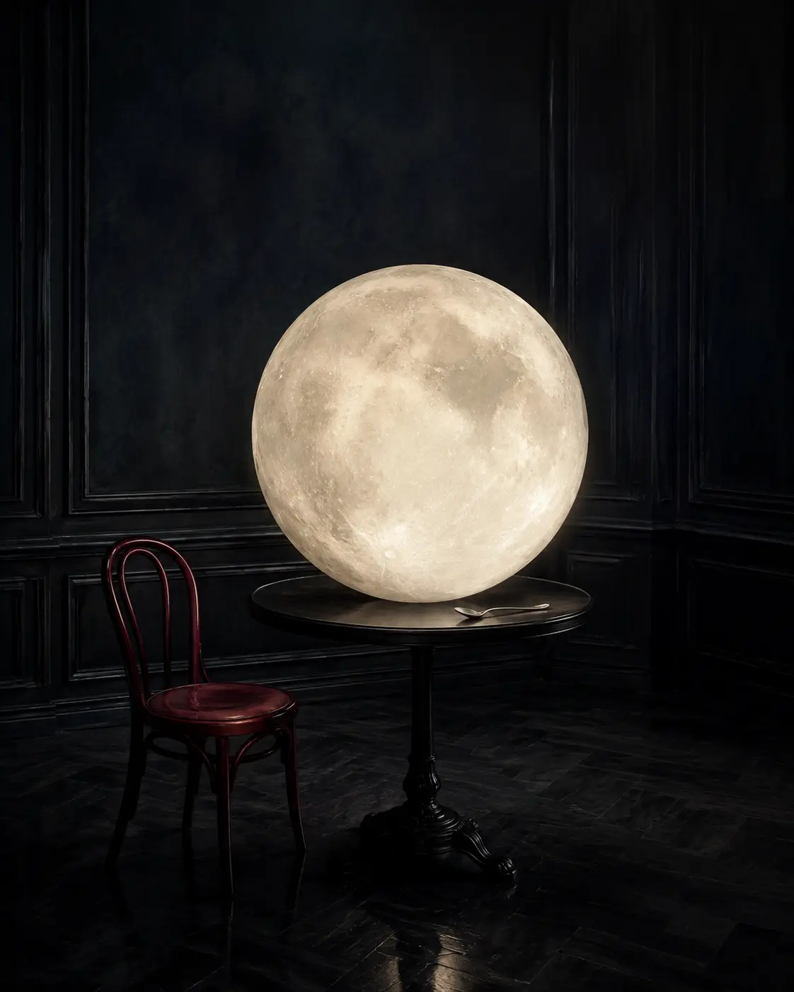 Table for One Moon contemporary art print